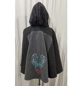 Cloakmakers.com 5705- Washable Wool Blend Cloak w/ Antler Embroidery and Pockets