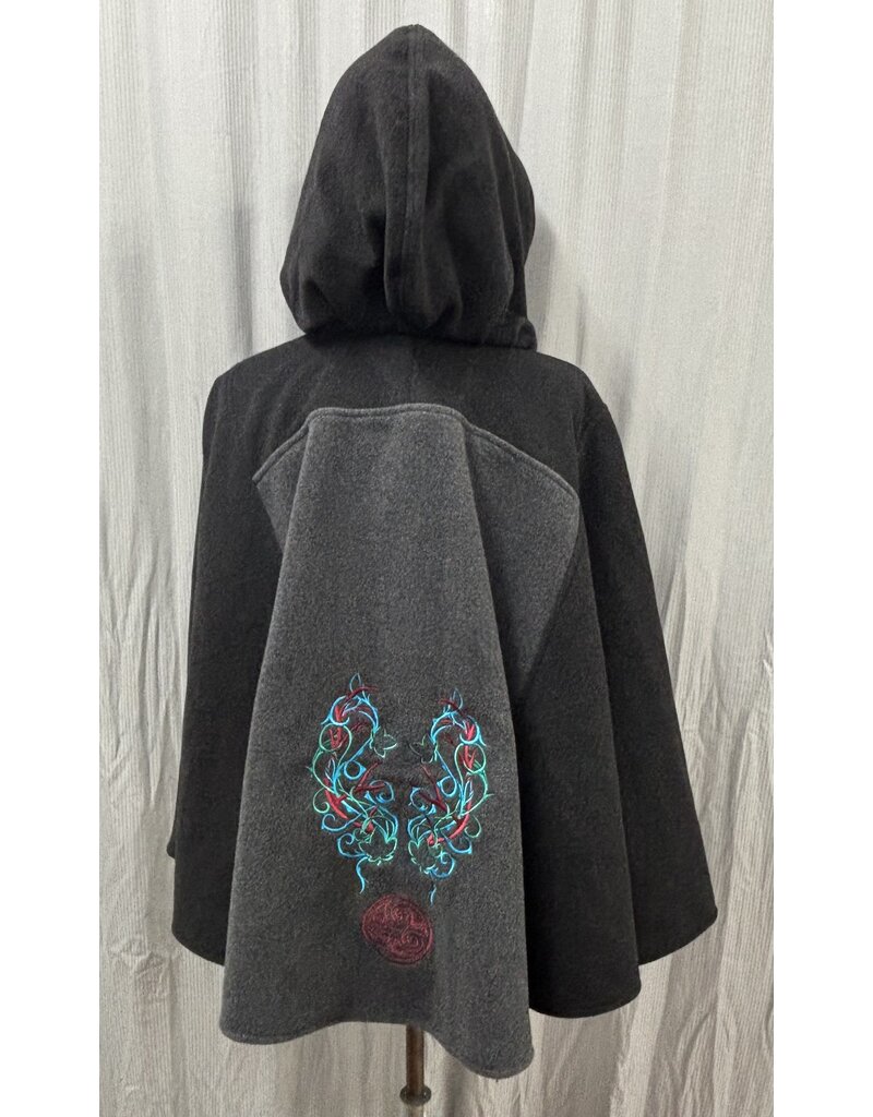 Cloakmakers.com 5705- Washable Wool Blend Cloak w/ Antler Embroidery and Pockets