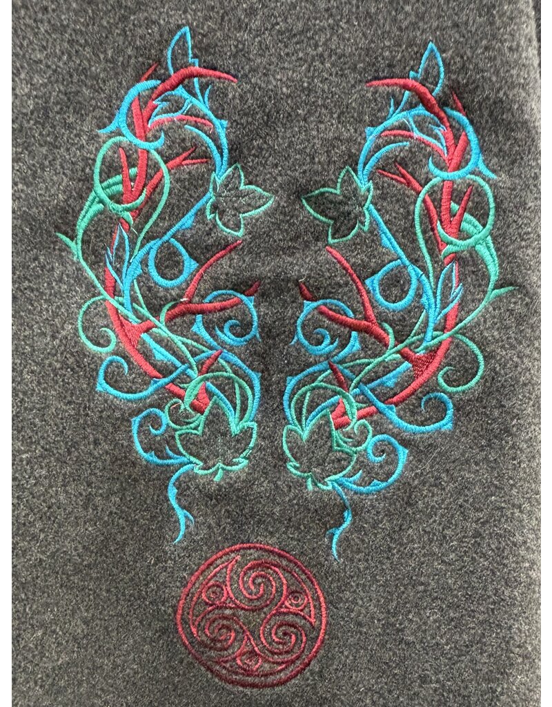Cloakmakers.com 5705- Washable Wool Blend Cloak w/ Antler Embroidery and Pockets