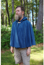Cloakmakers.com 5706-Washable Blue Fleece Cloak w/ Bronze Tone Clasp
