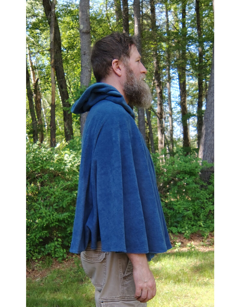 Cloakmakers.com 5706-Washable Blue Fleece Cloak w/ Bronze Tone Clasp
