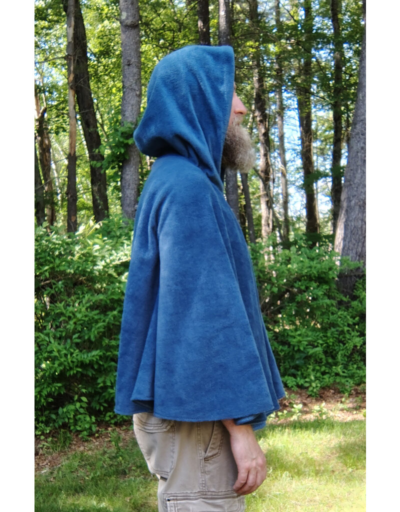 Cloakmakers.com 5706-Washable Blue Fleece Cloak w/ Bronze Tone Clasp