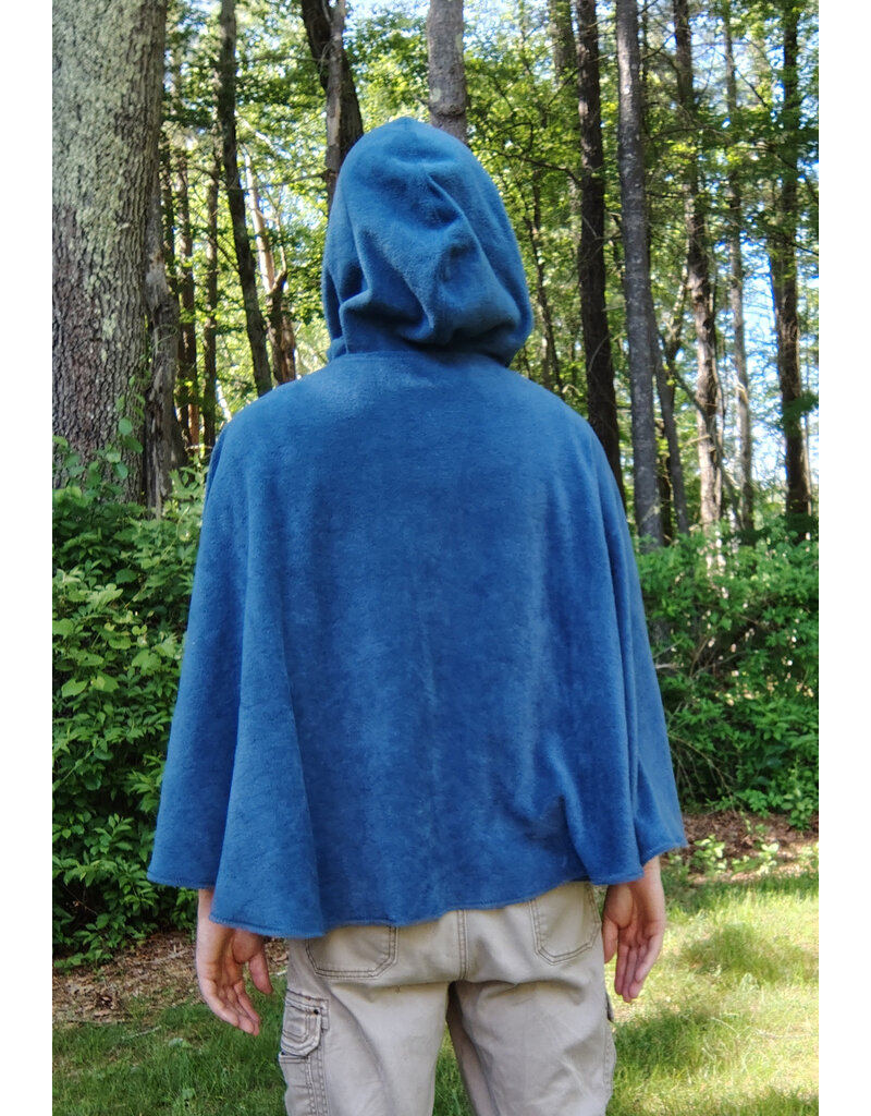 Cloakmakers.com 5706-Washable Blue Fleece Cloak w/ Bronze Tone Clasp