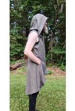 Cloakmakers.com J894-Washable Grey Wool Blend Vest w/ Hood & Pockets