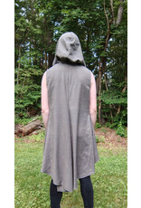 Cloakmakers.com J894-Washable Grey Wool Blend Vest w/ Hood & Pockets