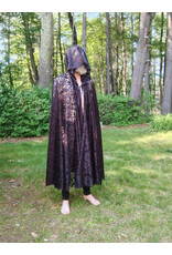 Cloakmakers.com 5710-Washable Black Sheer Polyester Cloak w/ Black Floral Pattern