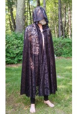 Cloakmakers.com 5710-Washable Black Sheer Polyester Cloak w/ Black Floral Pattern