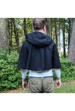 Cloakmakers.com 5711-Washable Black Wool Blend Cloak w/ Owl Embroidery & Owl Buttons