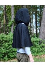 Cloakmakers.com 5711-Washable Black Wool Blend Cloak w/ Owl Embroidery & Owl Buttons