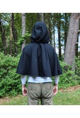 Cloakmakers.com 5711-Washable Black Wool Blend Cloak w/ Owl Embroidery & Owl Buttons