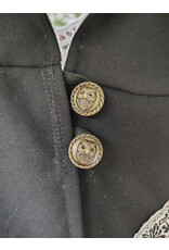 Cloakmakers.com 5711-Washable Black Wool Blend Cloak w/ Owl Embroidery & Owl Buttons