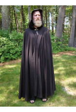 Cloakmakers.com 5712-Washable Dark Brown Wool Cloak w/ Dark Olive Green Hood Lining