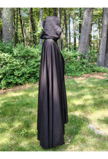 Cloakmakers.com 5712-Washable Dark Brown Wool Cloak w/ Dark Olive Green Hood Lining