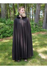 Cloakmakers.com 5712-Washable Dark Brown Wool Cloak w/ Dark Olive Green Hood Lining