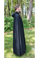 Cloakmakers.com 5714-Washable Black Wool Blend Cloak w/ Gothic Rose Clasp