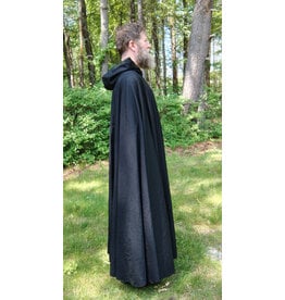 Cloakmakers.com 5714-Washable Black Wool Blend Cloak w/ Gothic Rose Clasp