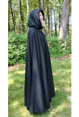 Cloakmakers.com 5714-Washable Black Wool Blend Cloak w/ Gothic Rose Clasp