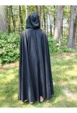 Cloakmakers.com 5714-Washable Black Wool Blend Cloak w/ Gothic Rose Clasp