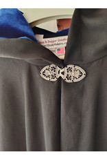 Cloakmakers.com 5714-Washable Black Wool Blend Cloak w/ Gothic Rose Clasp