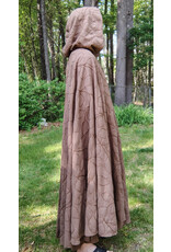 Cloakmakers.com 5717-Washable Brown Polyester Cloak w/ Raised Leaf Pattern & Leaf Clasp