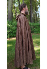 Cloakmakers.com 5717-Washable Brown Polyester Cloak w/ Raised Leaf Pattern & Leaf Clasp