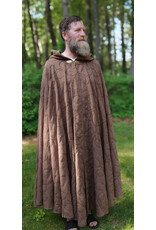 Cloakmakers.com 5717-Washable Brown Polyester Cloak w/ Raised Leaf Pattern & Leaf Clasp