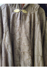 Cloakmakers.com 5717-Washable Brown Polyester Cloak w/ Raised Leaf Pattern & Leaf Clasp
