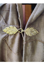 Cloakmakers.com 5717-Washable Brown Polyester Cloak w/ Raised Leaf Pattern & Leaf Clasp