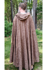 Cloakmakers.com 5717-Washable Brown Polyester Cloak w/ Raised Leaf Pattern & Leaf Clasp