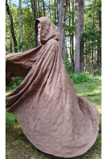 Cloakmakers.com 5717-Washable Brown Polyester Cloak w/ Raised Leaf Pattern & Leaf Clasp