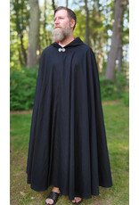 Cloakmakers.com 5718-Washable Black Wool Blend Cloak w/ Red Velveteen Hood Lining