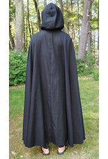 Cloakmakers.com 5718-Washable Black Wool Blend Cloak w/ Red Velveteen Hood Lining