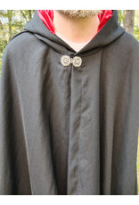 Cloakmakers.com 5718-Washable Black Wool Blend Cloak w/ Red Velveteen Hood Lining