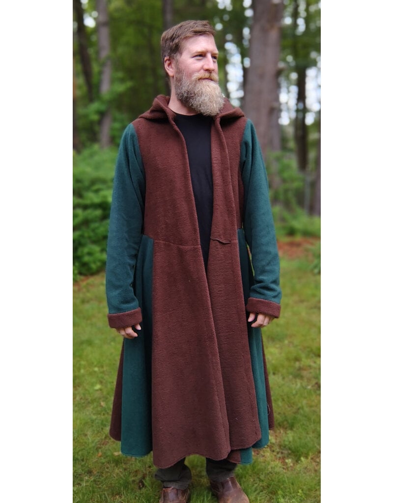 Cloakmakers.com R560-Washable Green and Brown Fleece Robe