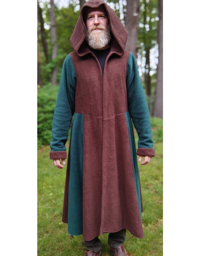 Cloakmakers.com R560-Washable Green and Brown Fleece Robe