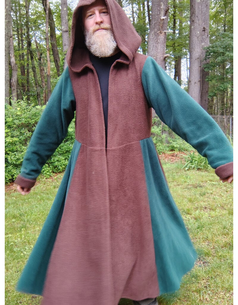 Cloakmakers.com R560-Washable Green and Brown Fleece Robe