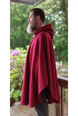 Cloakmakers.com 5669-Washable Maroon Wool Blend Cloak w/ Gothic Rose Clasp
