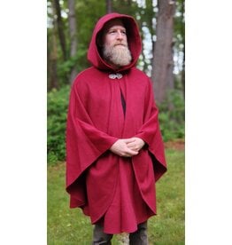 Cloakmakers.com 5669-Washable Maroon Wool Blend Cloak w/ Gothic Rose Clasp