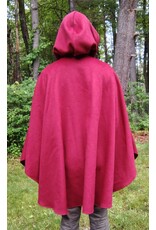 Cloakmakers.com 5669-Washable Maroon Wool Blend Cloak w/ Gothic Rose Clasp