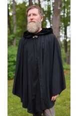 Cloakmakers.com 5674 - Black Wool Cloak w/Intertwined Dragon Embroidy