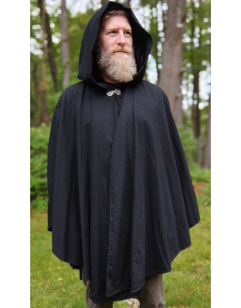 Cloakmakers.com 5674 - Black Wool Cloak w/Intertwined Dragon Embroidy