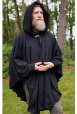 Cloakmakers.com 5674 - Black Wool Cloak w/Intertwined Dragon Embroidy