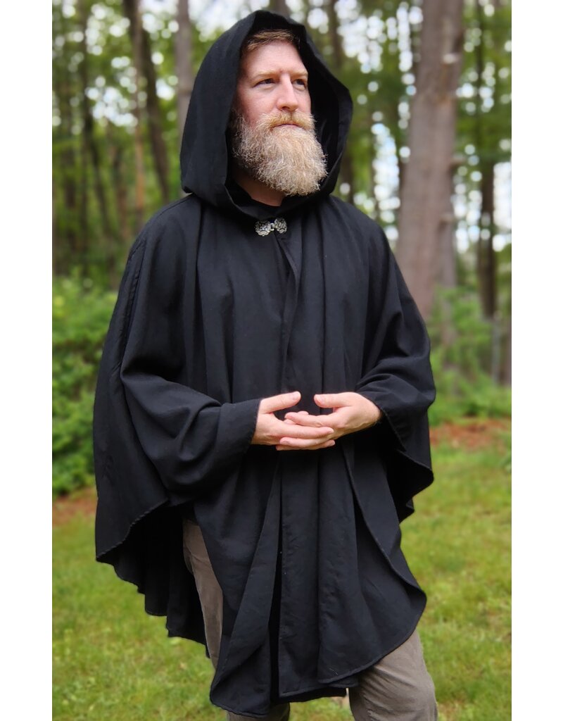 Cloakmakers.com 5674 - Black Wool Cloak w/Intertwined Dragon Embroidy
