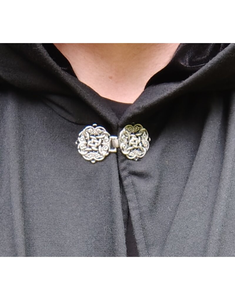 Cloakmakers.com 5674 - Black Wool Cloak w/Intertwined Dragon Embroidy