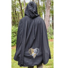 Cloakmakers.com 5674 - Black Wool Cloak w/Intertwined Dragon Embroidy