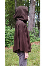 Cloakmakers.com 5725-Washable Brown Wool Blend Cloak w/ Dark Olive Green Hood Lining