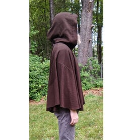Cloakmakers.com 5725-Washable Brown Wool Blend Cloak w/ Dark Olive Green Hood Lining