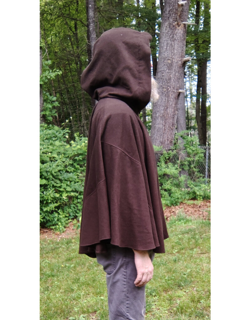 Cloakmakers.com 5725-Washable Brown Wool Blend Cloak w/ Dark Olive Green Hood Lining