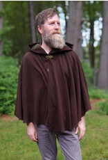 Cloakmakers.com 5725-Washable Brown Wool Blend Cloak w/ Dark Olive Green Hood Lining