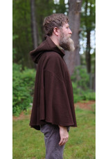Cloakmakers.com 5725-Washable Brown Wool Blend Cloak w/ Dark Olive Green Hood Lining